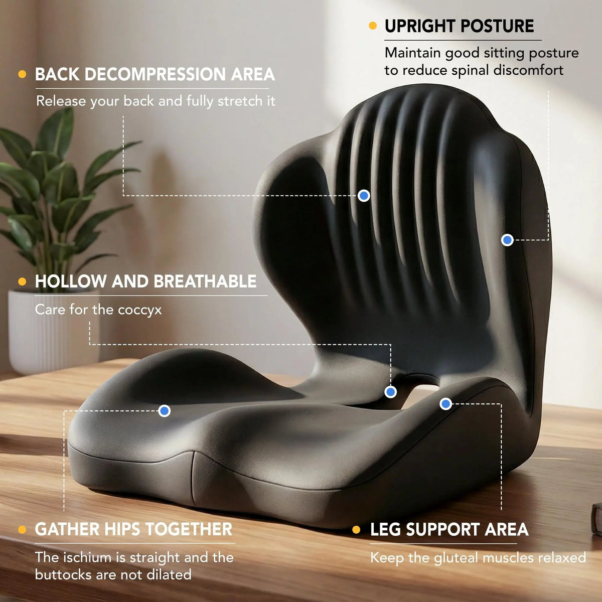 Memory Foam Seat Cushion with Back Support