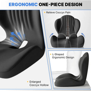 Memory Foam Seat Cushion with Back Support