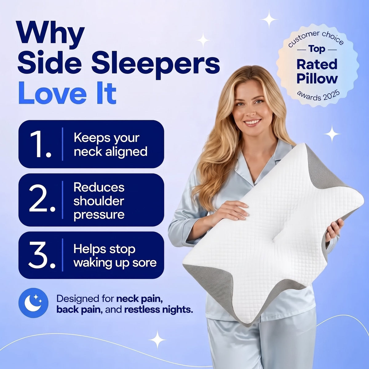 Memory Foam Contour Relief Pillow